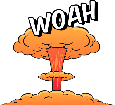 Transparent Comic Style Mushroom Cloud with Bold WOAH Text - Download Free Stock Videos Pikwizard.com