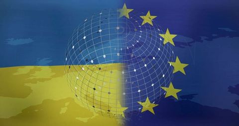 European union stars symbolizing solidarity with ukraine