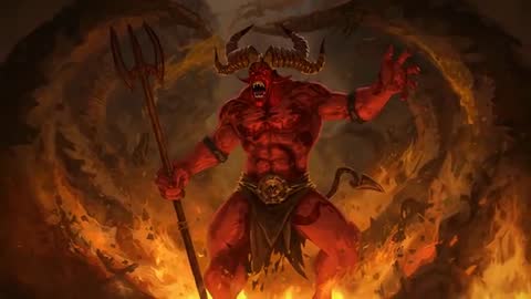 Fiery Demon Emerges in Swirling Vortex of Flames