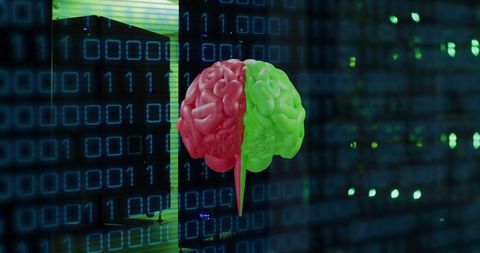 Artificial Intelligence with Binary Data Dual Brain - Download Free Stock Images Pikwizard.com