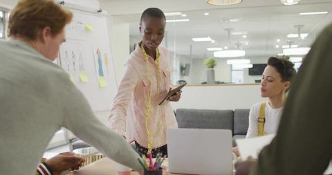 Creative Fashion Design Collaboration in Modern Office Setting