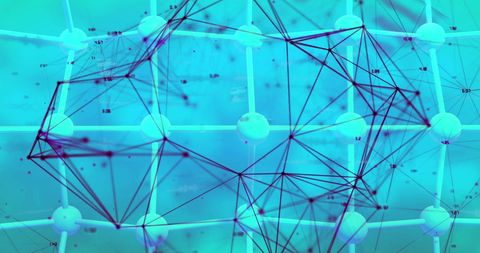 Abstract Network of Connected Lines and Dots on Blue Background - Download Free Stock Images Pikwizard.com