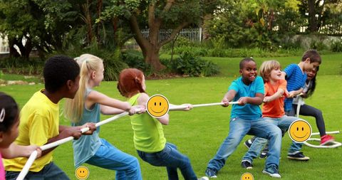 Children Playing Tug-of-War Outdoors in Fun Team Activity - Download Free Stock Images Pikwizard.com