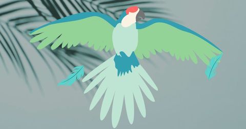 Vibrant Parrot Silhouette with Palm Background
