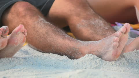Relaxing on Sandy Beach with Wiggle in the Sand