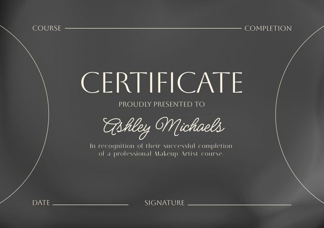 Course Completion Certificate Template on Elegant Grey Background - Download Free Stock Templates Pikwizard.com