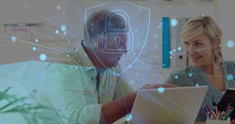 cybersecurity concept with business professionals in office - Download Free Stock Images Pikwizard.com