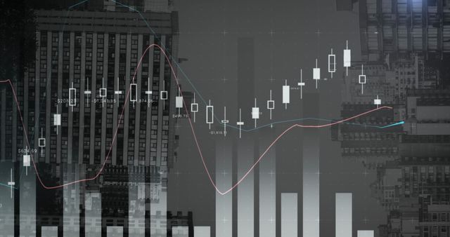 Cityscape with Graph Overlay Representing Stock Market Trends - Download Free Stock Images Pikwizard.com