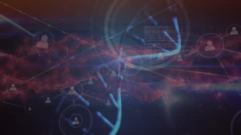 Digital DNA Network Interface with Connectivity Icons