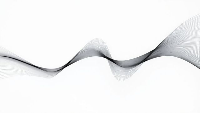Elegant Wave Form Line Art in Minimalist Monochrome Style