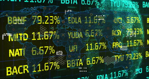 Dynamic Stock Market Data Overlay on World Map