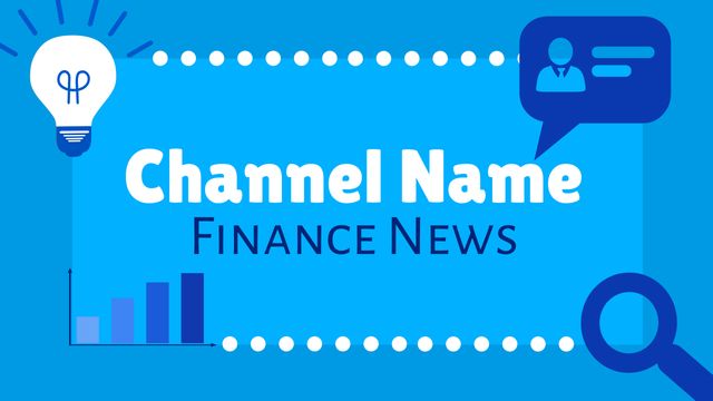 Finance News YouTube Channel Template with Blue-Themed Graphics - Download Free Stock Templates Pikwizard.com