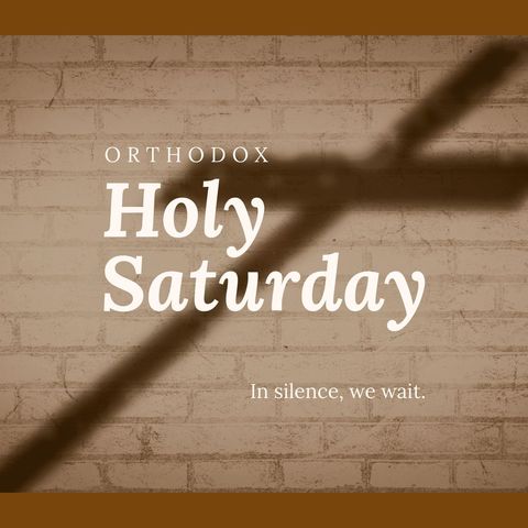 orthodox holy saturday cross shadow with inspiring text - Download Free Stock Templates Pikwizard.com