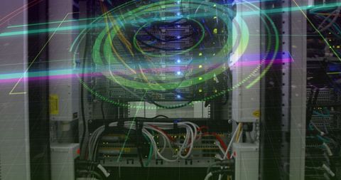 Scope Overlay on Server: Global Tech Networking Concept - Download Free Stock Images Pikwizard.com