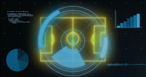 Futuristic Digital Display Data Visualization with Circular Interface - Download Free Stock Images Pikwizard.com