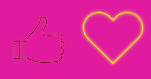 Neon Social Media Icons on Bright Pink Background - Download Free Stock Images Pikwizard.com