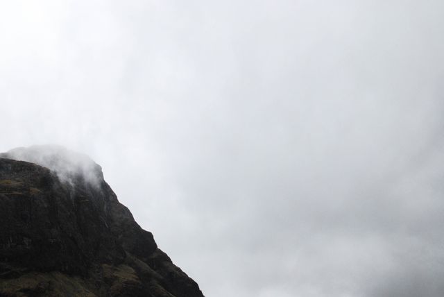 Foggy Mountain Peak with Overcast Sky - Download Free Stock Images Pikwizard.com