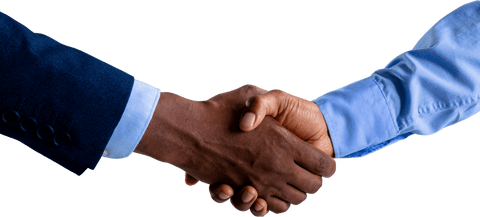 Transparent Handshake Between Business Professionals for Collaboration Concept
