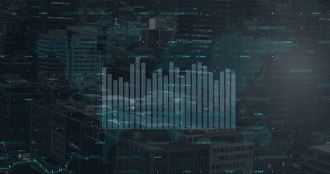 Global Business Data Processing Overlays Urban Cityscape - Download Free Stock Images Pikwizard.com