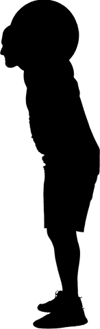 Transparent silhouette of muscular man lifting barbell