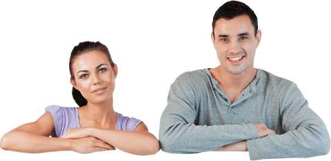 Happy Couple Smiling Transparently Leaning Arms Folded - Download Free Stock Videos Pikwizard.com