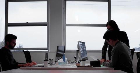 Business Professionals Collaborating and Working in Modern Office - Download Free Stock Images Pikwizard.com