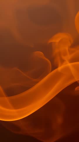 Emerging Amber Flame Ribbon Drifting Upward Pulsing into Sculptural Wave Vertical Motion Loop