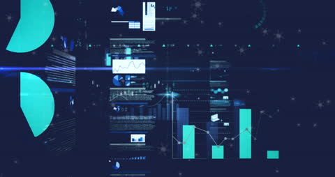 Digital Data Visualization with Graphs and Charts Animation