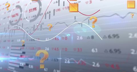financial data with question marks illustrating uncertainty - Download Free Stock Images Pikwizard.com