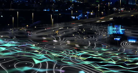 Futuristic Digital Network of Glowing Cityscape
