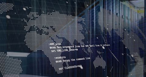 Global Connections and Data Processing on Computer Servers - Download Free Stock Images Pikwizard.com