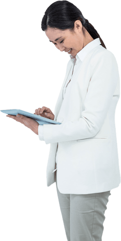 Businesswoman Using Tablet Transparent Background