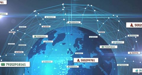 Global Digital Network and Connectivity with Data Points