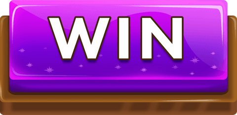 Colorful transparent casino banner with win text