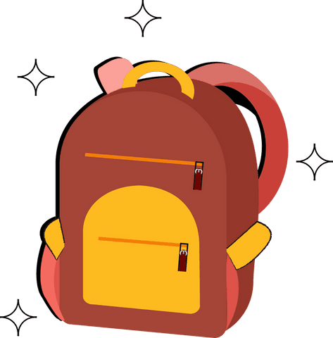 colorful backpack illustration on transparent background for adventure and school - Download Free Stock Videos Pikwizard.com
