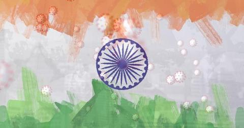 India Flag with COVID-19 Cells Depicting Healthcare Crisis - Download Free Stock Images Pikwizard.com