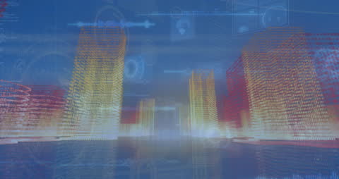 Futuristic Digital City with Bullish Financial Data Theme