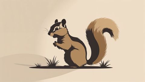 Cartoon squirrel-esque rodent on minimalist background