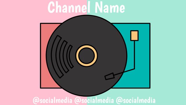 Vibrant Vinyl Record Graphic Promoting Music Channel with Retro Modern Vibe - Download Free Stock Templates Pikwizard.com