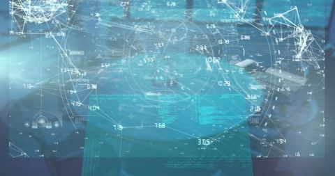 Futuristic data interface displaying holographic visuals
