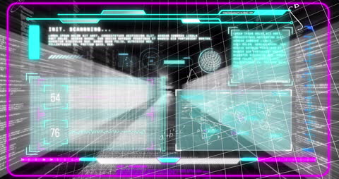 Futuristic Interface with Mathematical and Data Processing Elements