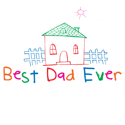 Best Dad Ever Multicolor Text on Transparent Background for Father's Day