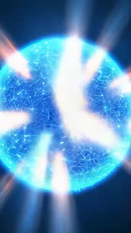 Sending Neon Energy Jets from Digital Web Sphere in Cosmic Void - Vertical Sci Fi Loop