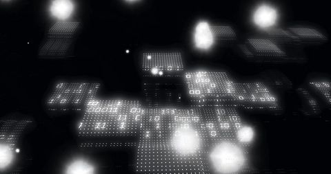 Glowing Circuit Boards with Binary Code in Dark Futuristic Scene - Download Free Stock Images Pikwizard.com