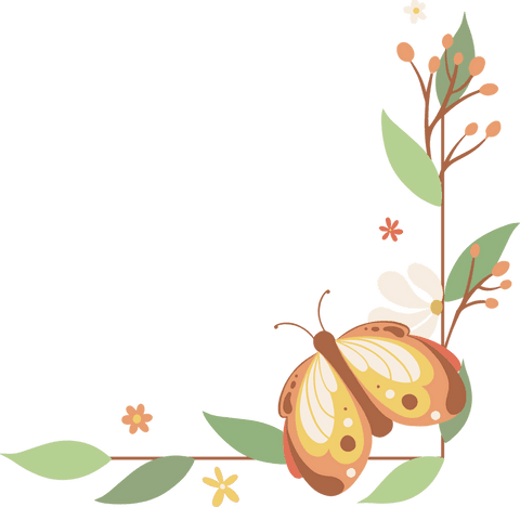 Stylized Butterfly on Botanical Floral Background with Transparency - Download Free Stock Videos Pikwizard.com