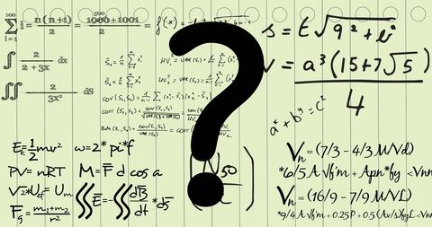 Question Mark with Complex Mathematical Equations on White Background - Download Free Stock Images Pikwizard.com
