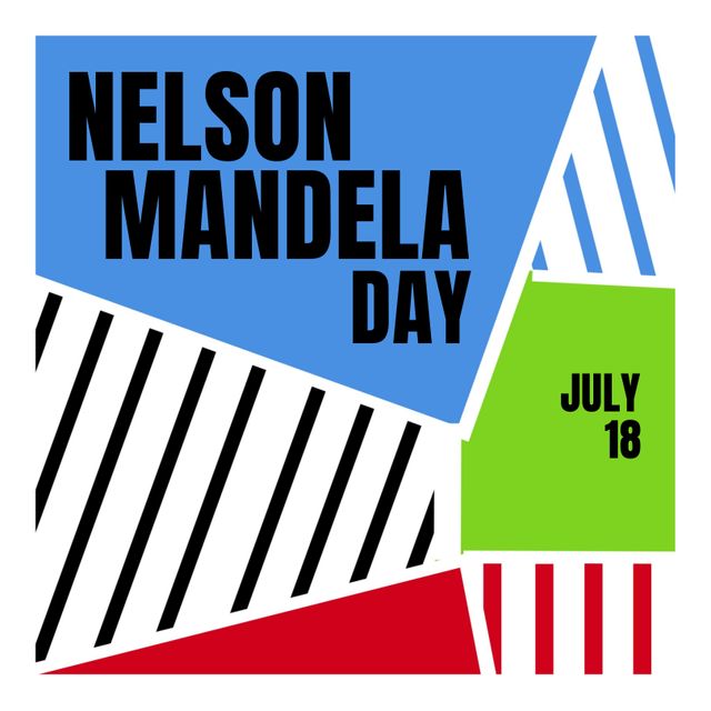 Nelson Mandela Day Poster with Colorful Geometric Design - Download Free Stock Templates Pikwizard.com