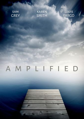 Dramatic film poster with jetty and stormy sky
