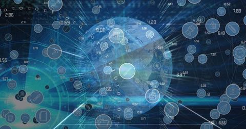 Futuristic Global Network Concept with Data Interface Elements - Download Free Stock Images Pikwizard.com