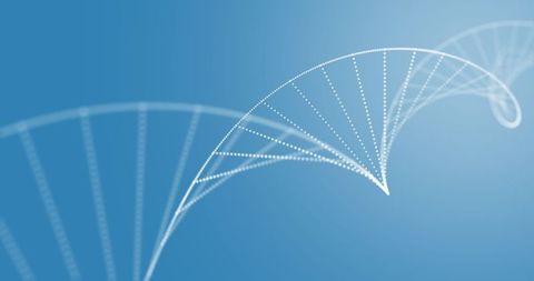futuristic white dotted dna helix on blue background - Download Free Stock Images Pikwizard.com
